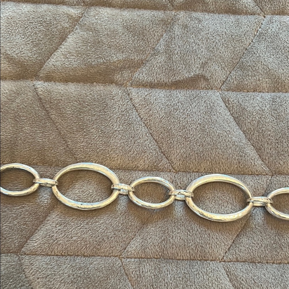 James Avery Hammered Silver Stylish Oval Link Necklace 925 Retired - Picture 6 of 16